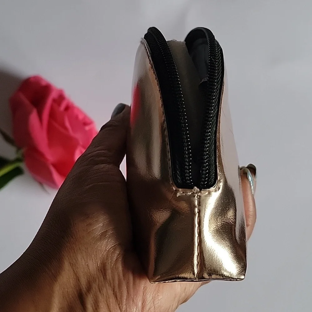 Victoria's Secret! Metallic Gold Cosmetic Case New Makeup Bag